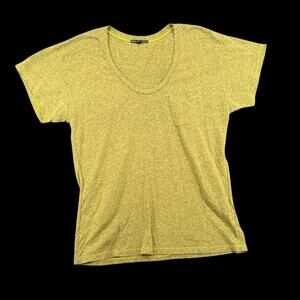 Truly Madly Deeply Womens Pocket Tee Mustard Yellow Womens Sz S Boxy Oversized